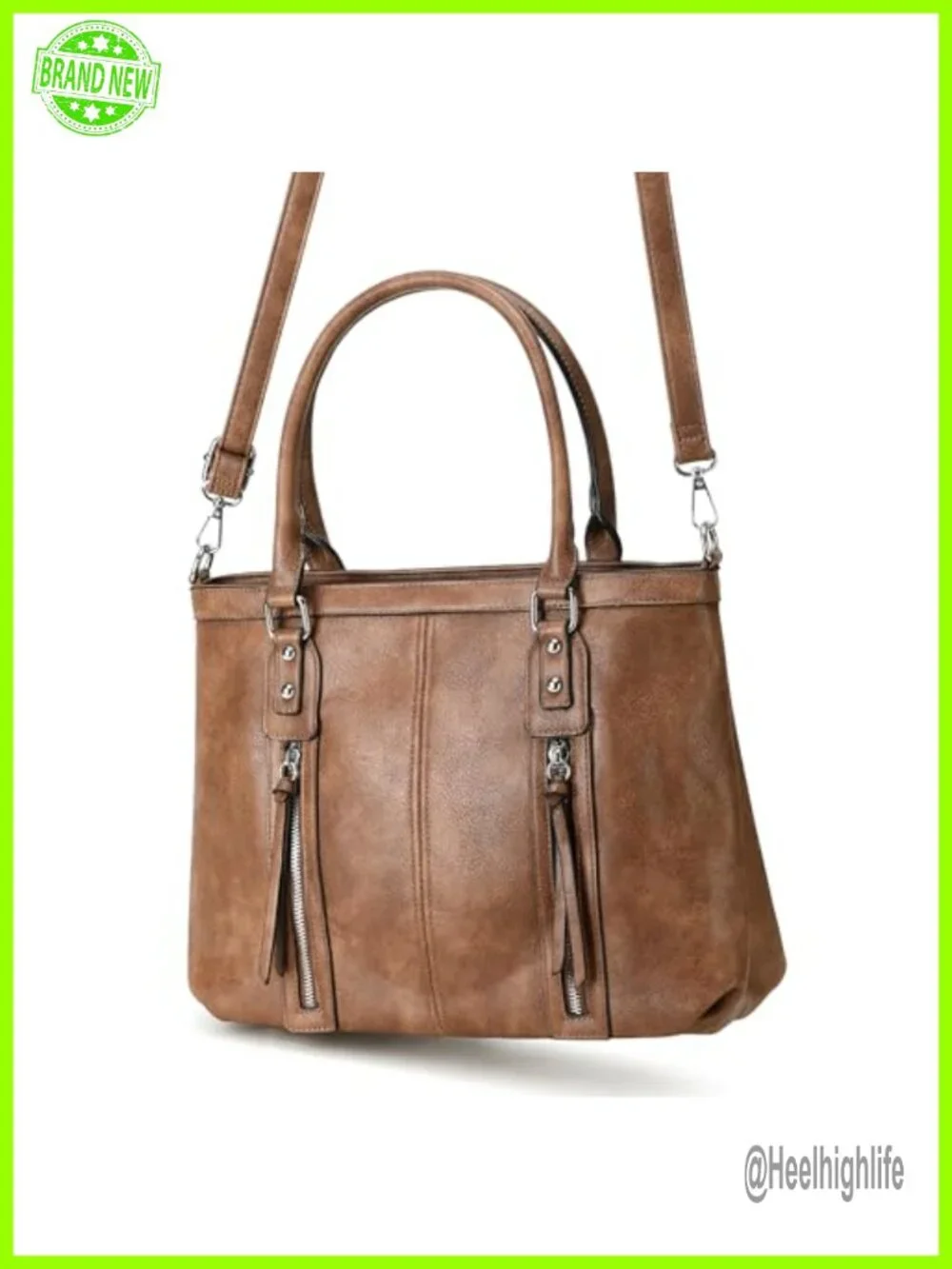 Large Vegan Leather Hobo Bag Crossbody Shoulder Purse